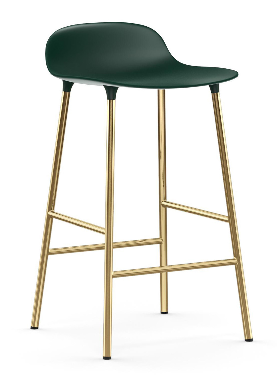 Normann Copenhagen Form Barstool - Brass - Green Shell
