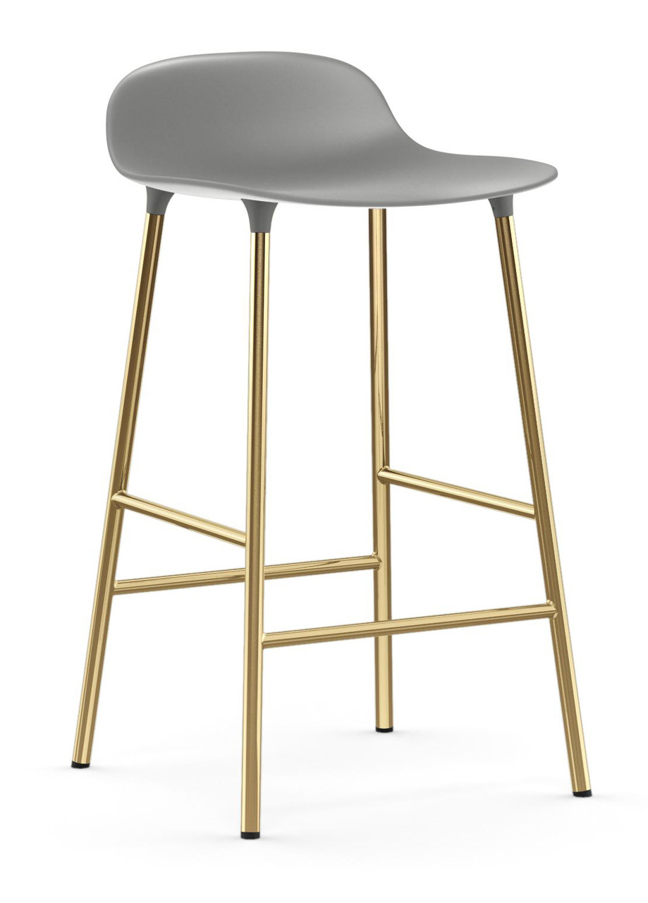 Normann Copenhagen Form Barstool - Brass - Grey Shell