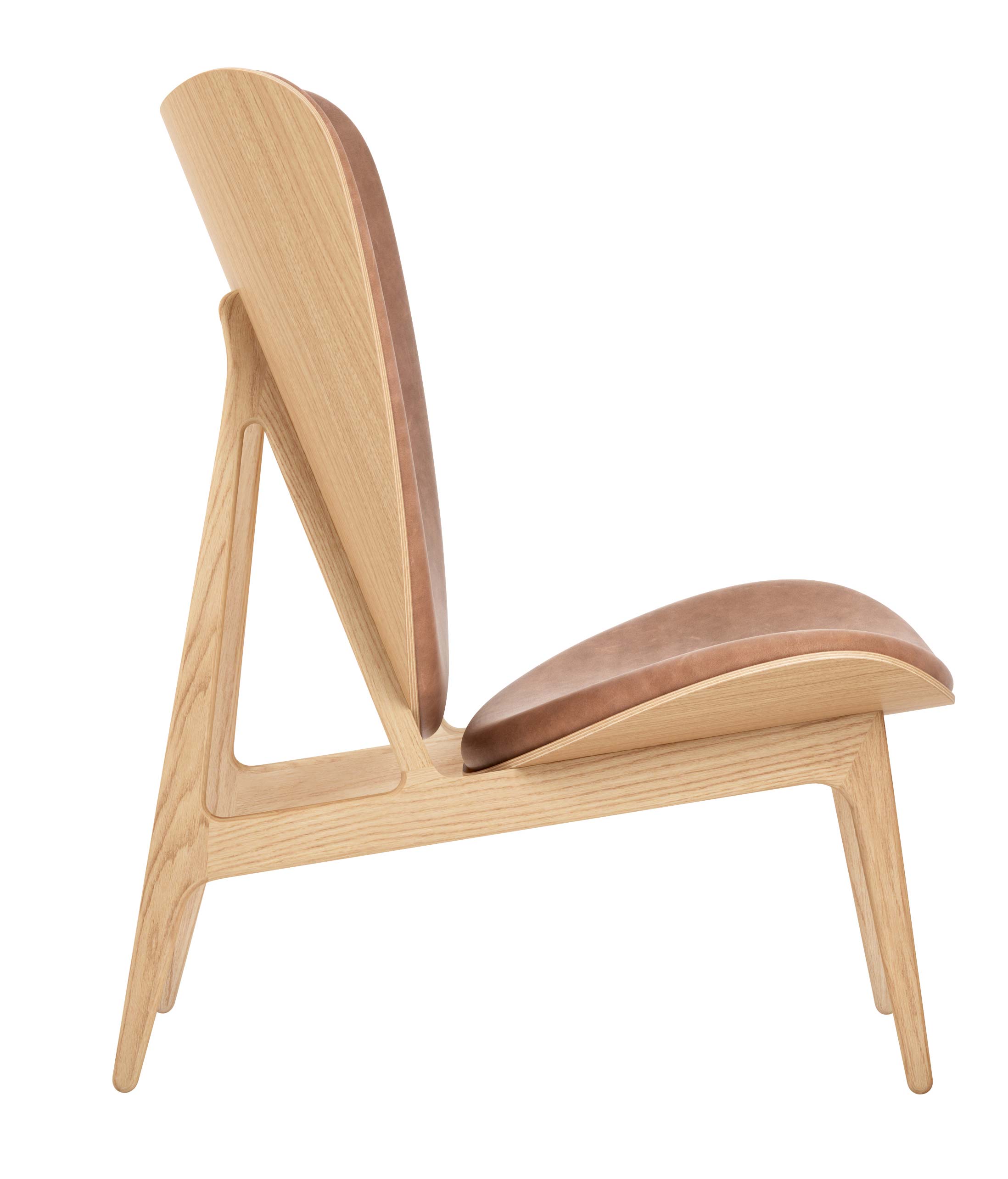 Norr11 Elephant Chair Natural Base Dunes (Vintage) Leather Camel - Side View