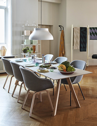 HAY About A Chair AAC 123 Soft Duo - Front Hallingdal 116 - Back Remix 133 - Matt Lacquered Oak - Lifestyle Image