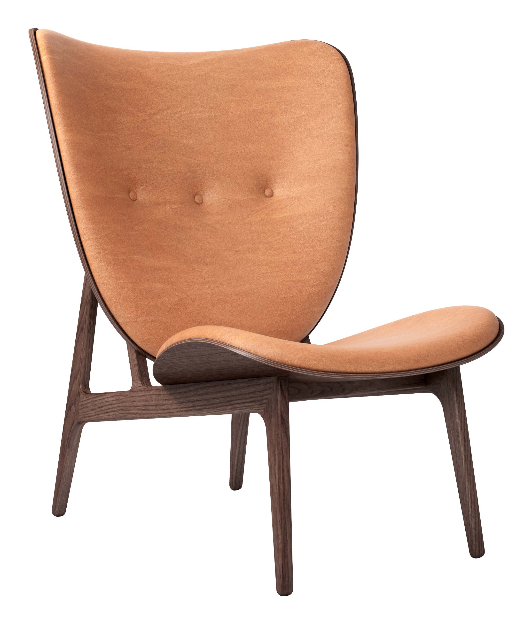Norr11 Elephant Chair Dark Stained Base Dunes (Vintage) Leather Cognac