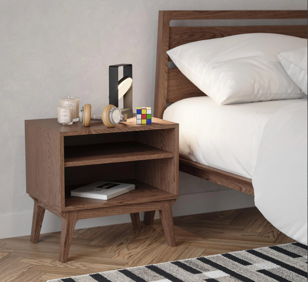 Case Valentine Bedside Table - WALNUT