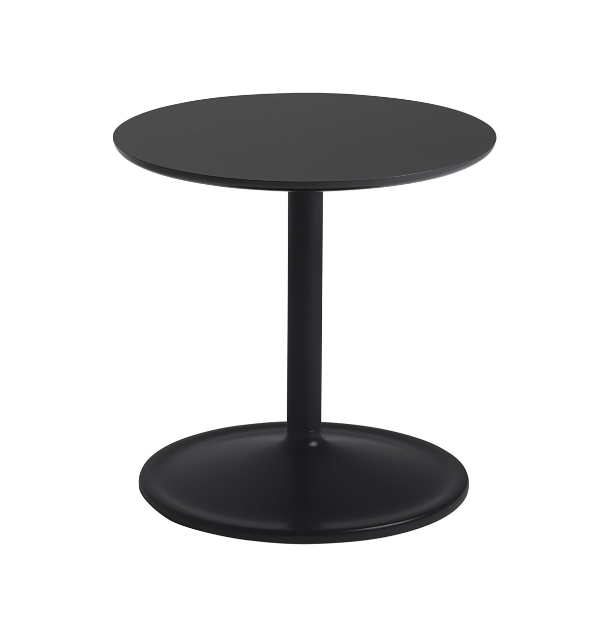 Muuto Soft Side Table - Diameter 41cm - Height 40cm - Black Nanolaminate Top - Black Base