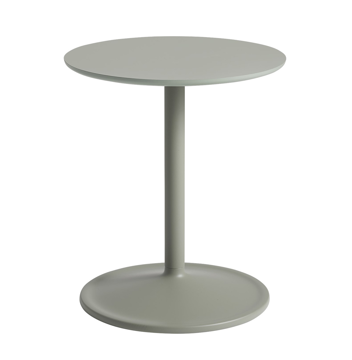 Muuto Soft Side Table - Diameter 41cm - Height 48cm - Dusty Green Laminate Top - Dusty Green Base