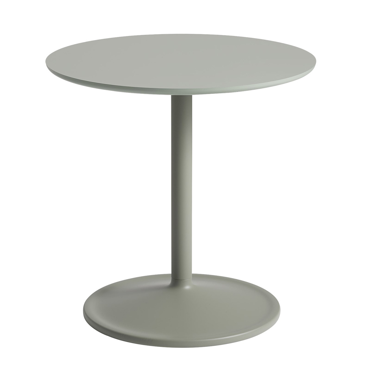 Muuto Soft Side Table - Diameter 48cm - Height 48cm - Dusty Green Laminate Top - Dusty Green Base