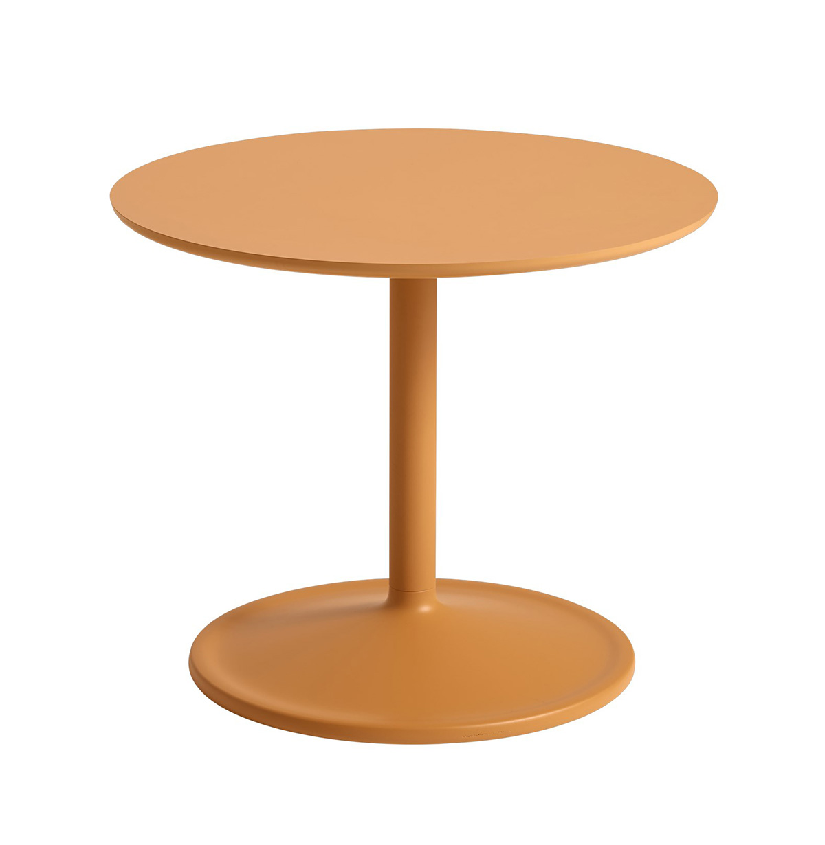 Muuto Soft Side Table - Diameter 48cm - Height 40cm - Orange Laminate Top - Orange Base