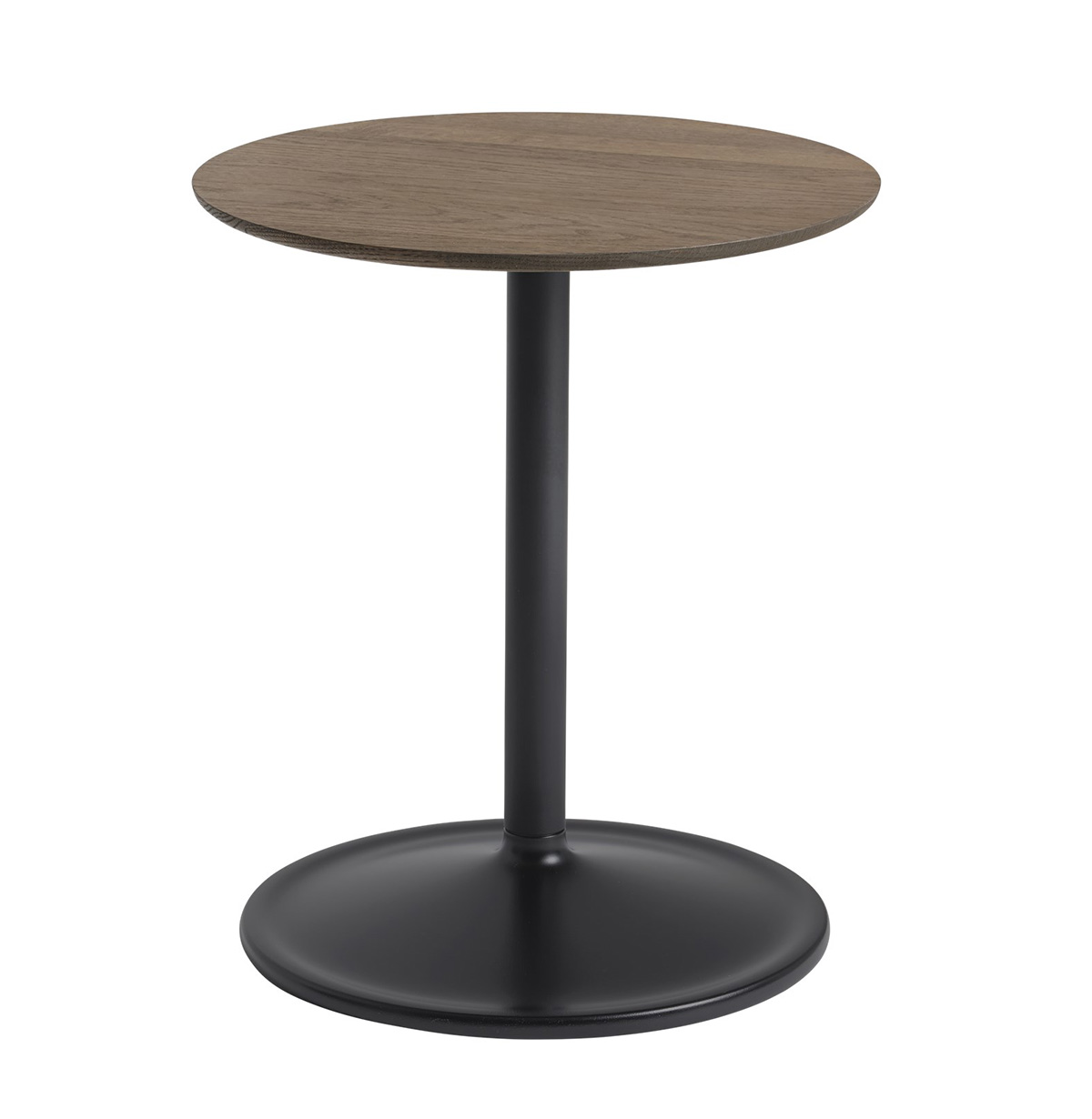 Muuto Soft Side Table - Diameter 41cm - Height 48m - Solid Smoked Oak Top - Black Base