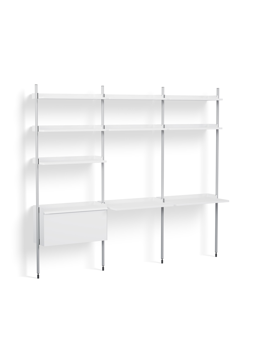 HAY Pier System 13 3 Columns White Powder Coated Steel Clear