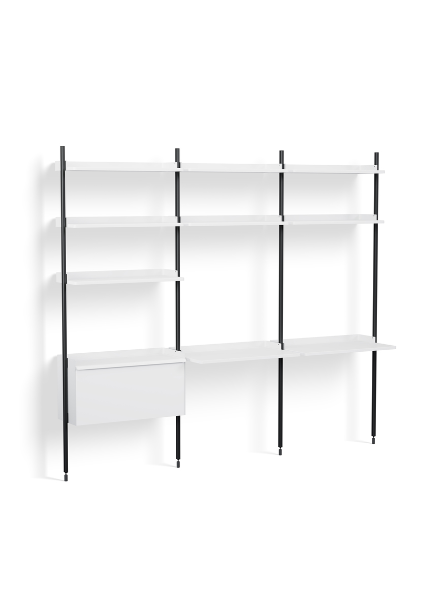 HAY Pier System 13 3 Columns White Powder Coated Steel Black