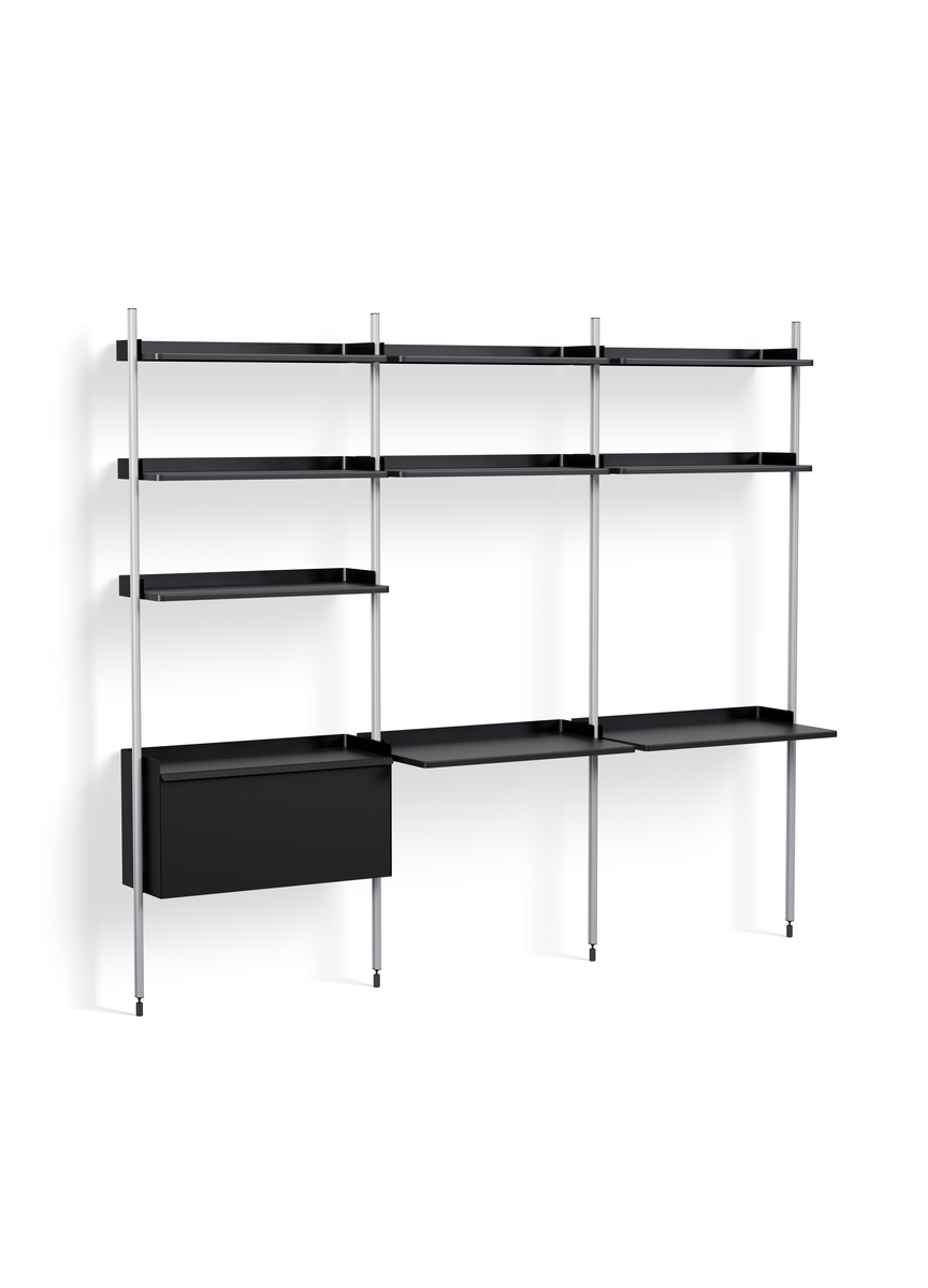 HAY Pier System 13 3 Columns Black Powder Coated Steel Clear