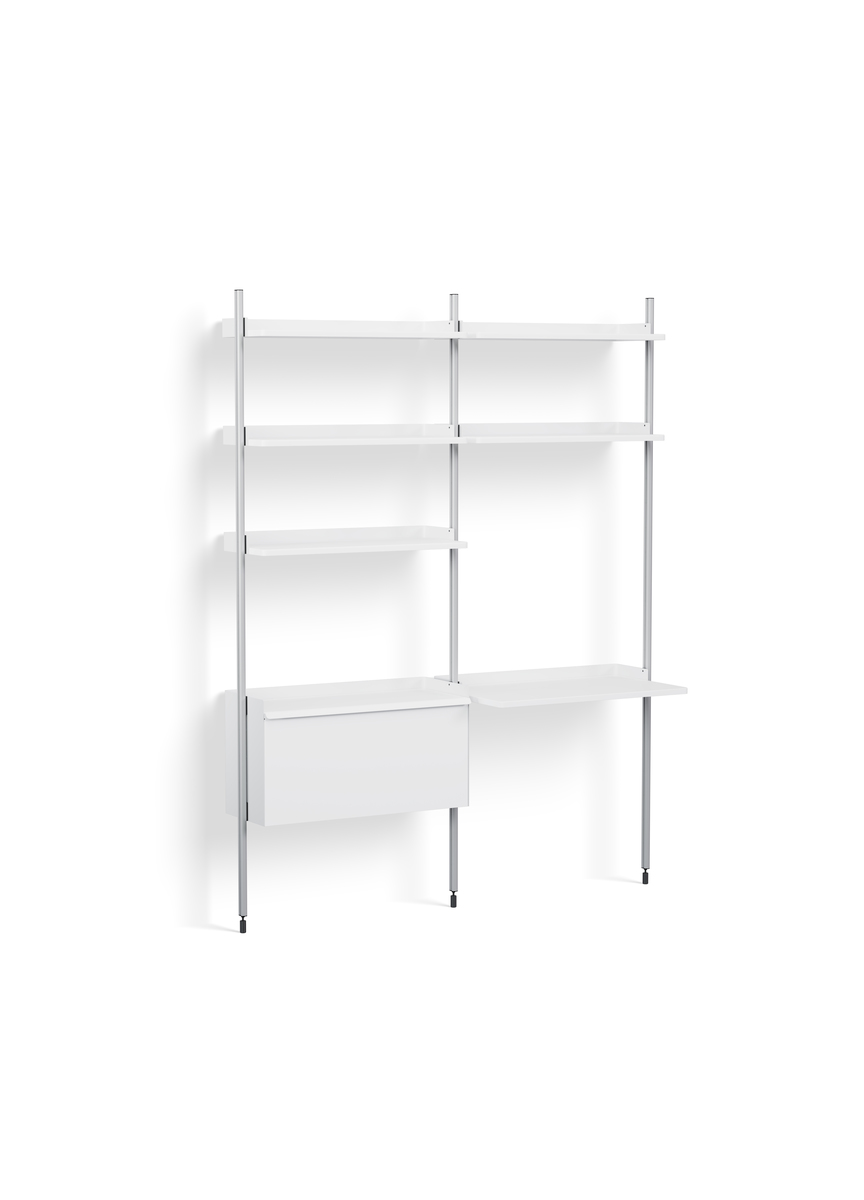 HAY Pier System 12 2 Column White Powder Coated Steel Clear