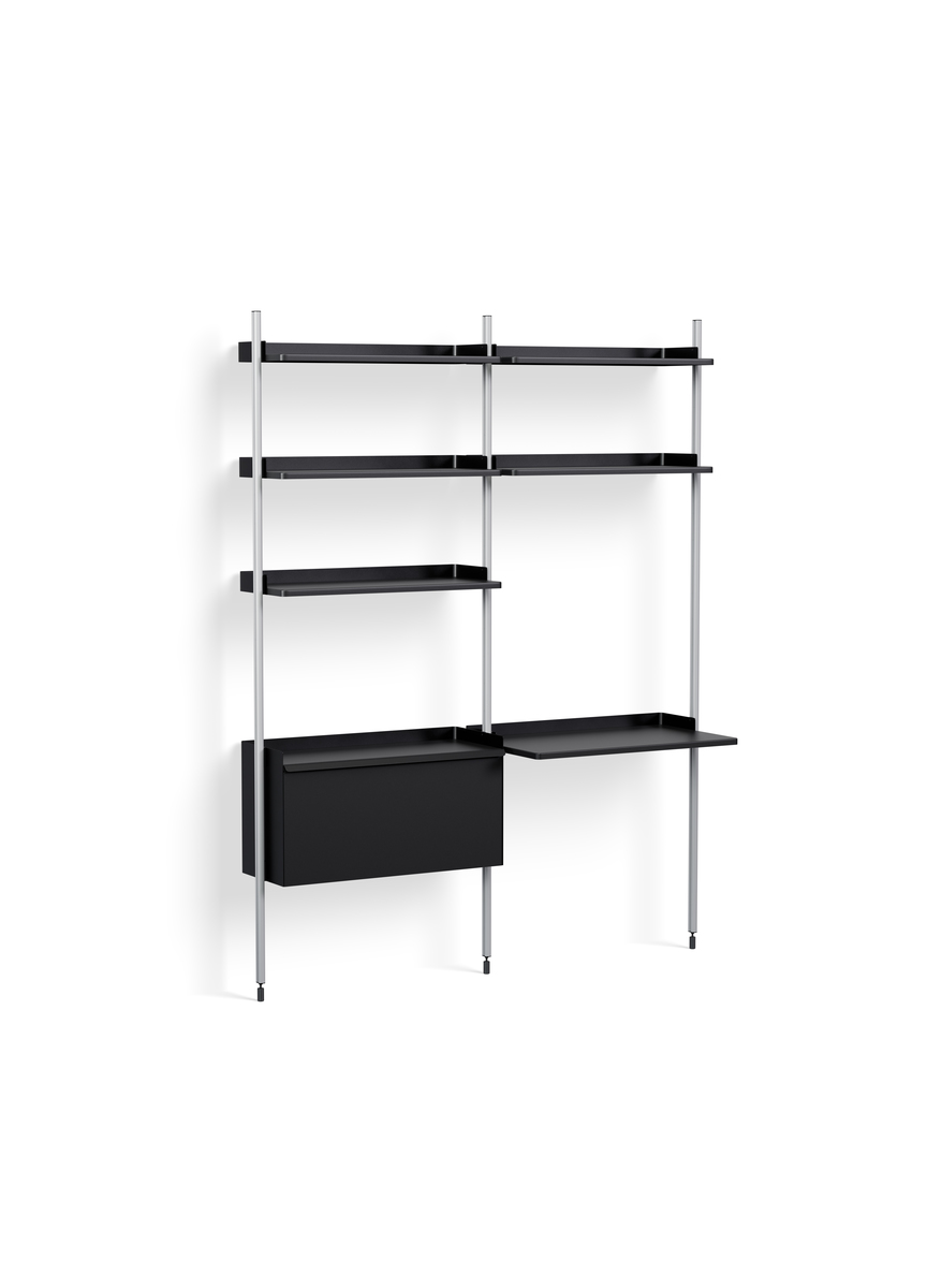 HAY Pier System 12 2 Column Black Powder Coated Steel Clear