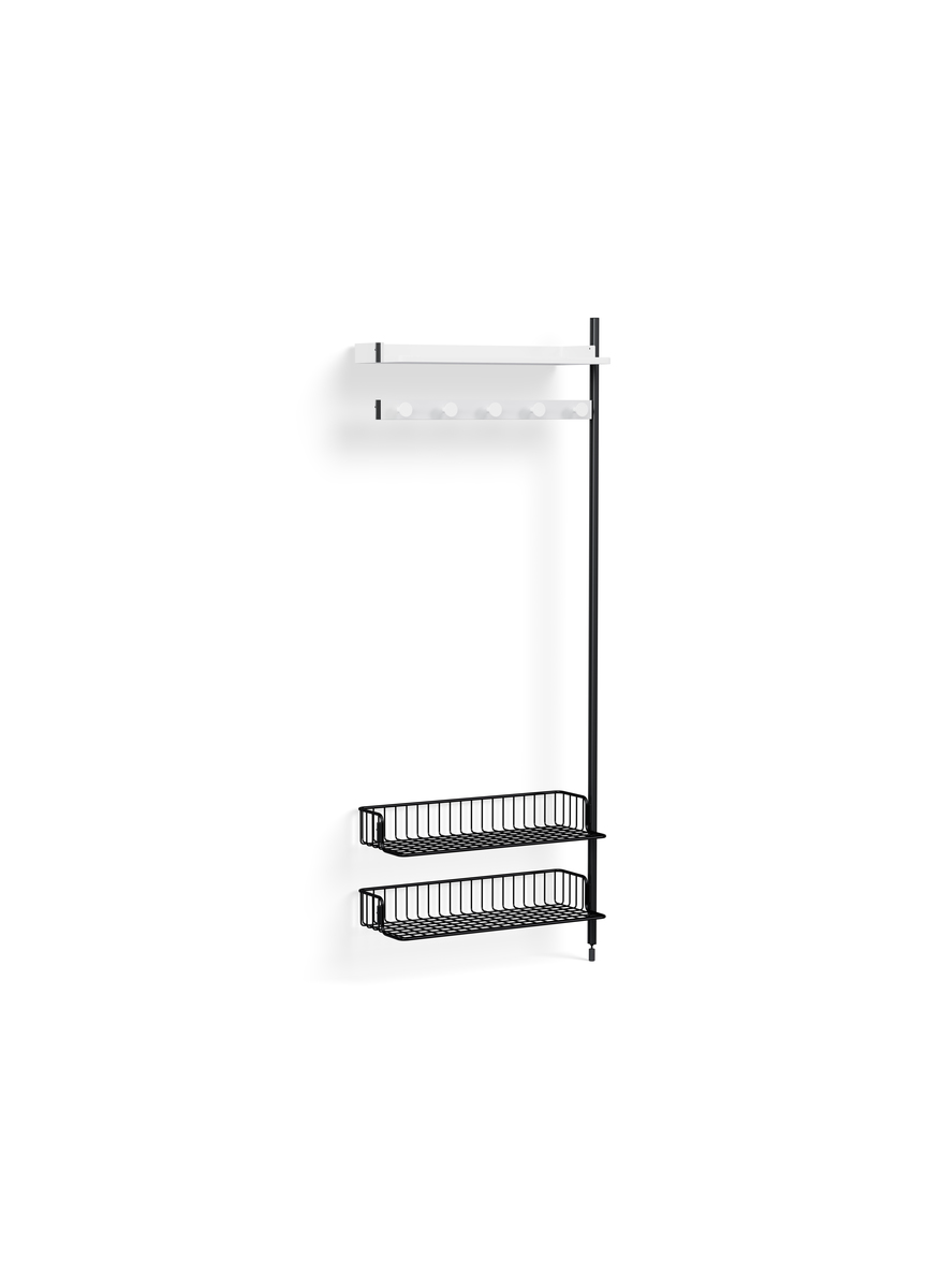 HAY Pier System 1050 Add-on White Powder Coated Steel Black Anthracite Wire Shelf