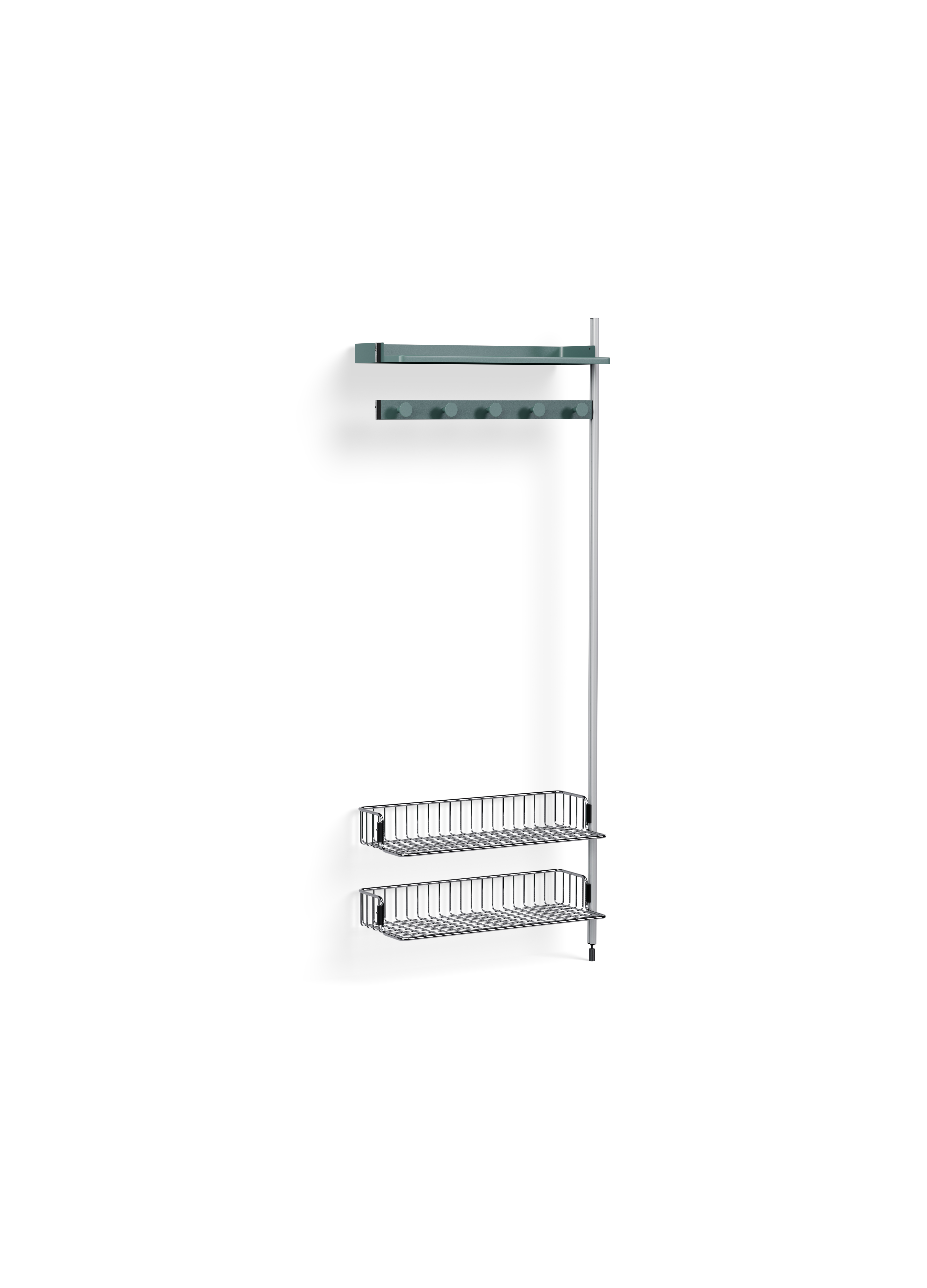 HAY Pier System 1050 Add-on Blue Powder Coated Steel Clear Chromed Wire Shelf