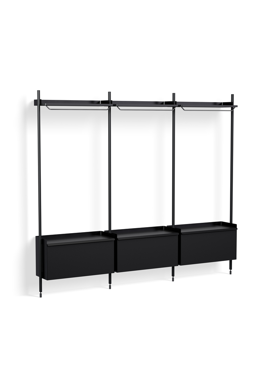 HAY Pier System 1003 3 Columns Black Powder Coated Steel Black