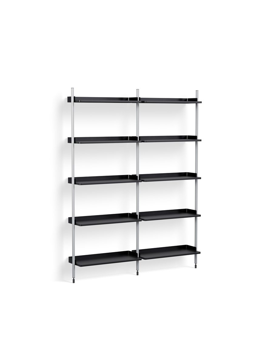 HAY Pier System 112 2 Columns Black Powder Coated Steel Clear