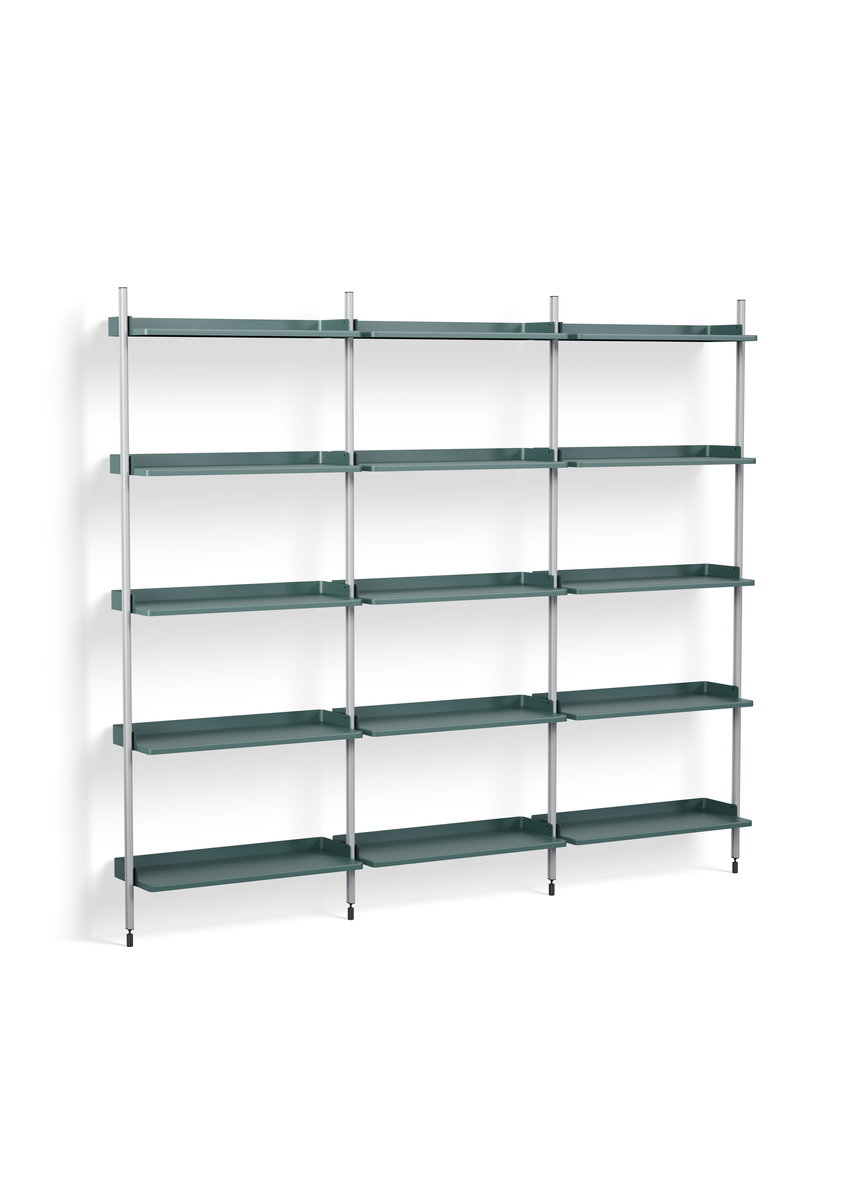 HAY Pier System 113 3 Columns Blue Powder Coated Steel Clear