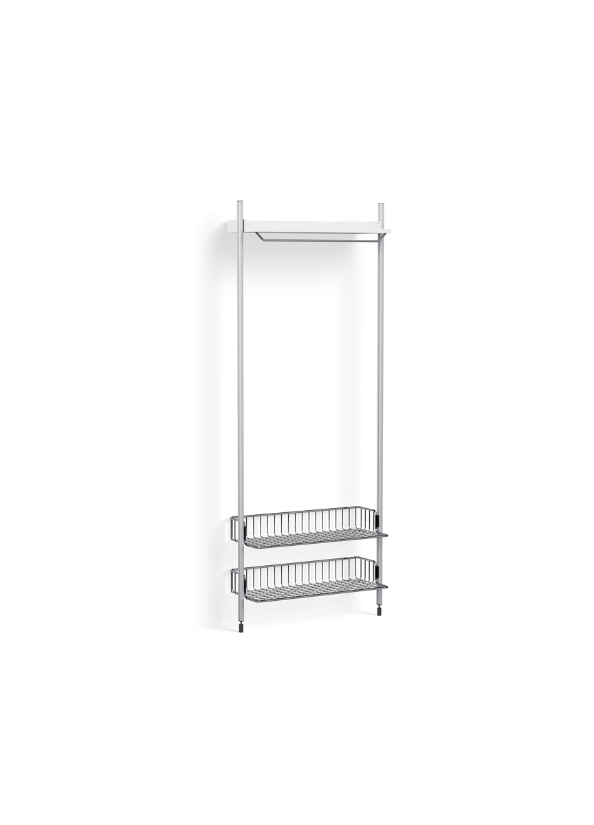 HAY Pier System 1011 1 Column White Powder Coated Steel Clear Chromed Wire Shelf