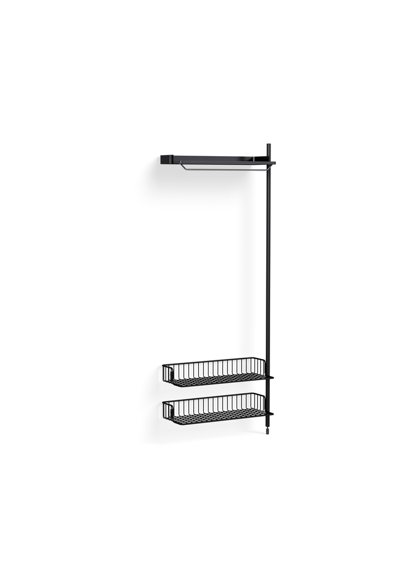 HAY Pier System 1010 Add-on Black Powder Coated Steel Black Anthracite Wire Shelf
