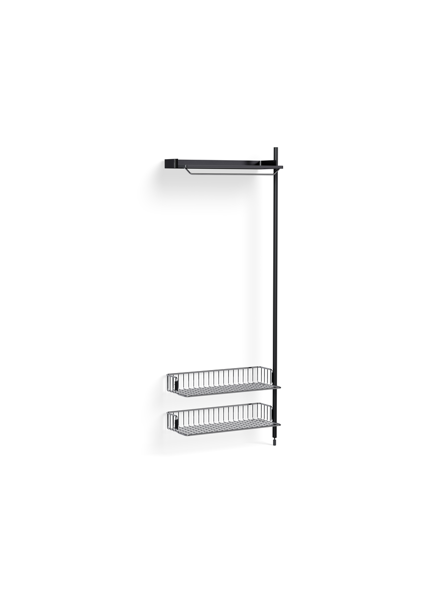 HAY Pier System 1010 Add-on Black Powder Coated Steel Black Chromed Wire Shelf