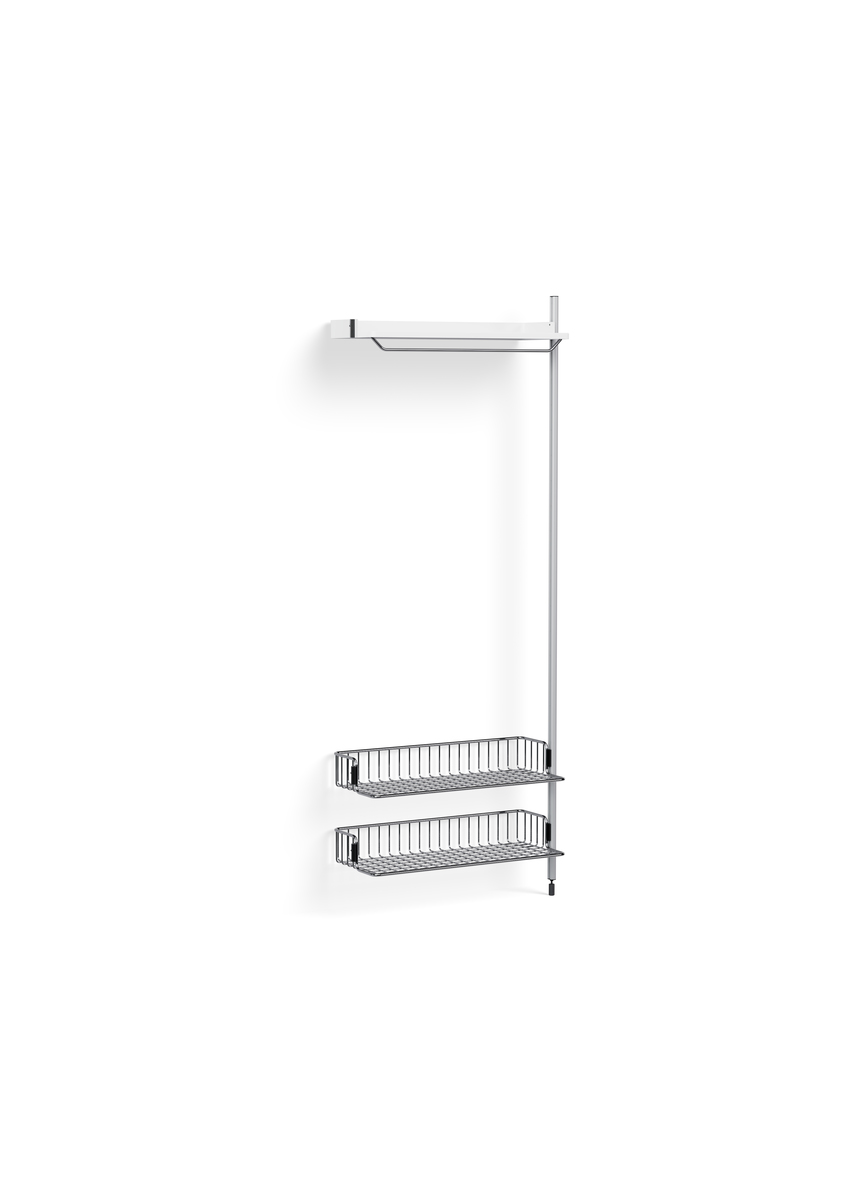 HAY Pier System 1010 Add-on White Powder Coated Steel Clear Chromed Wire Shelf