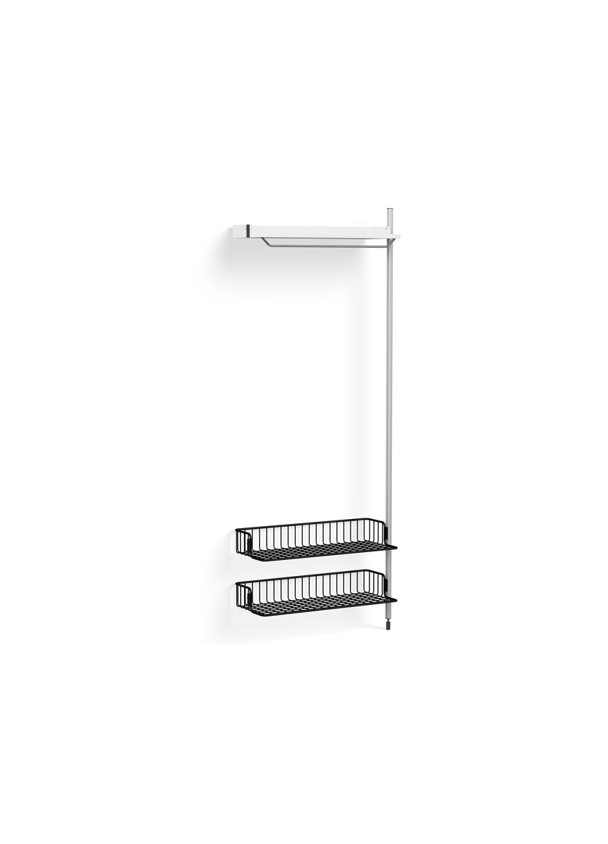 HAY Pier System 1010 Add-on White Powder Coated Steel Clear Anthracite Wire Shelf