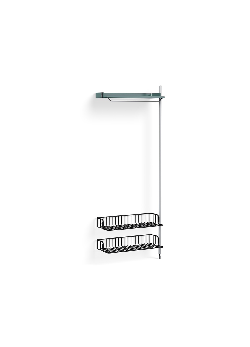 HAY Pier System 1010 Add-on Blue Powder Coated Steel Clear Anthracite Wire Shelf