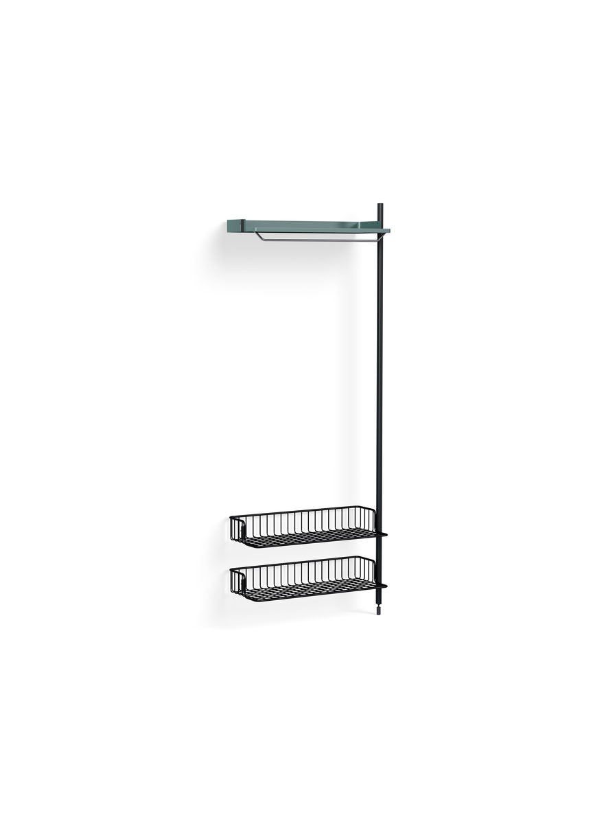 HAY Pier System 1010 Add-on Blue Powder Coated Steel Black Anthracite Wire Shelf