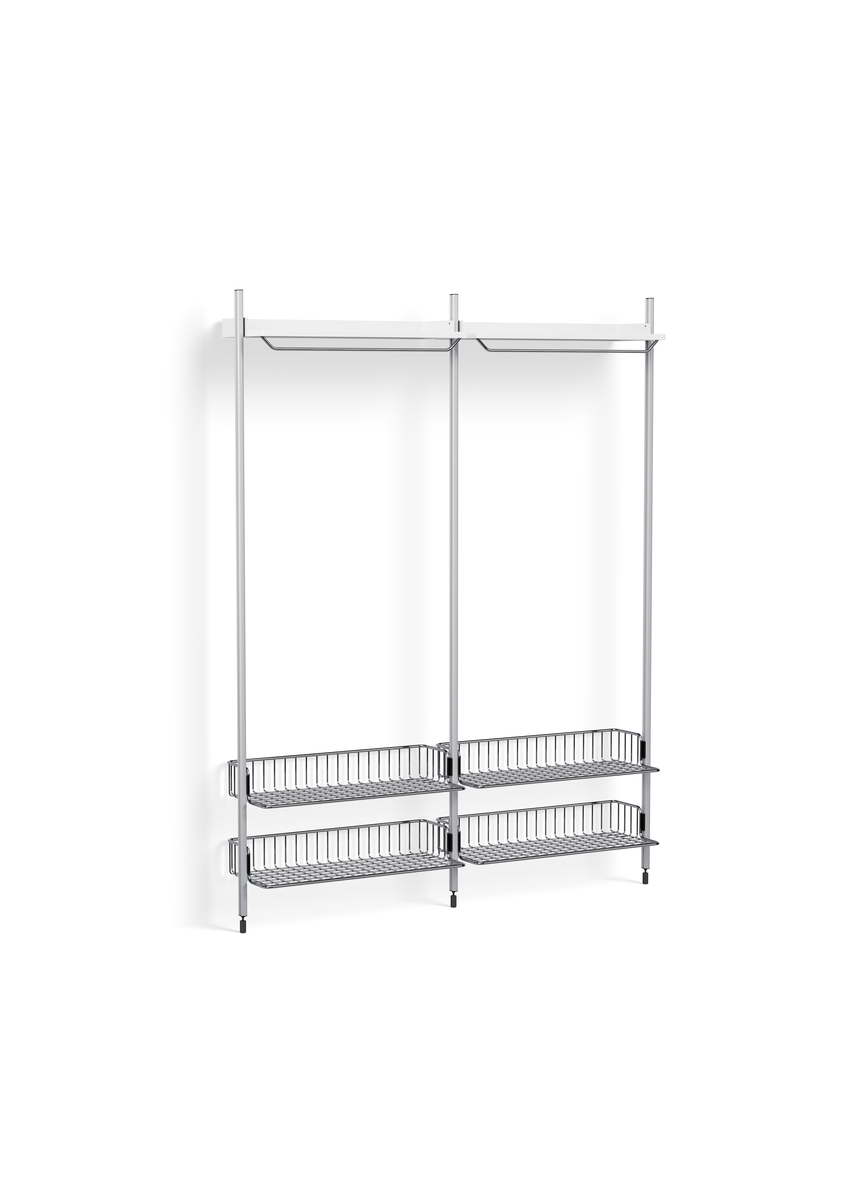 HAY Pier System 1012 2 Columns White Powder Coated Steel Clear Chromed Wire Shelf
