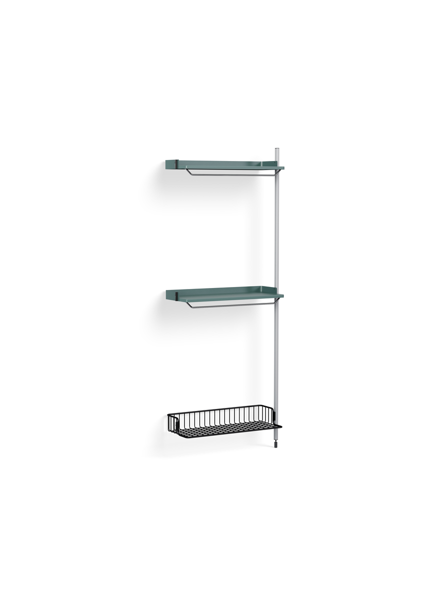 HAY Pier System 1030 Add-on Blue Powder Coated Steel Clear Anthracite Wire Shelf