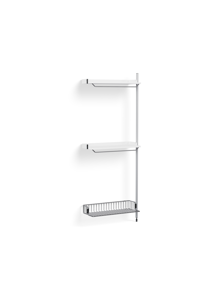 HAY Pier System 1030 Add-on White Powder Coated Steel Clear Chromed Wire Shelf