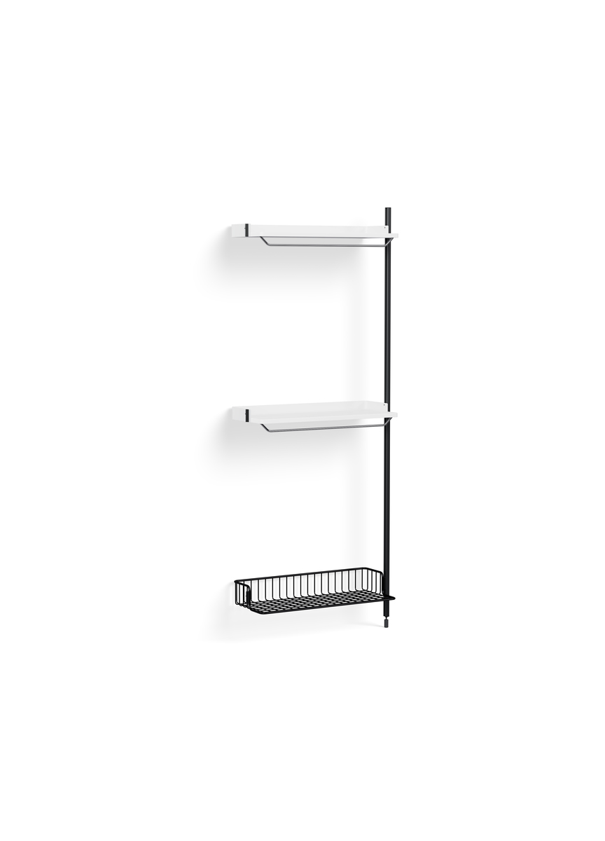 HAY Pier System 1030 Add-on White Powder Coated Steel Black Anthracite Wire Shelf