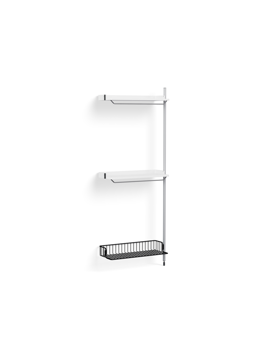 HAY Pier System 1030 Add-on White Powder Coated Steel Clear Anthracite Wire Shelf