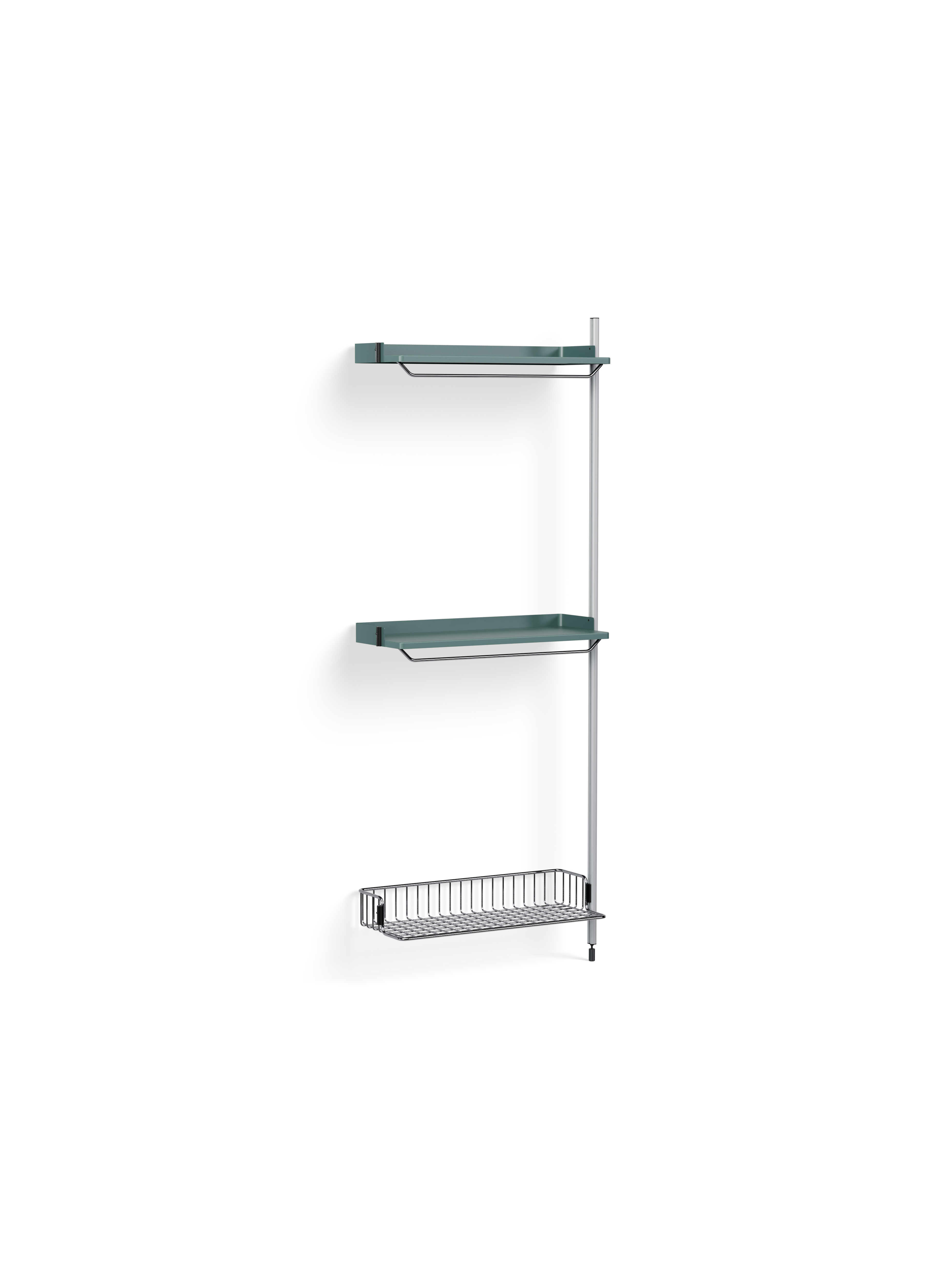 HAY Pier System 1030 Add-on Blue Powder Coated Steel Clear Chromed Wire Shelf