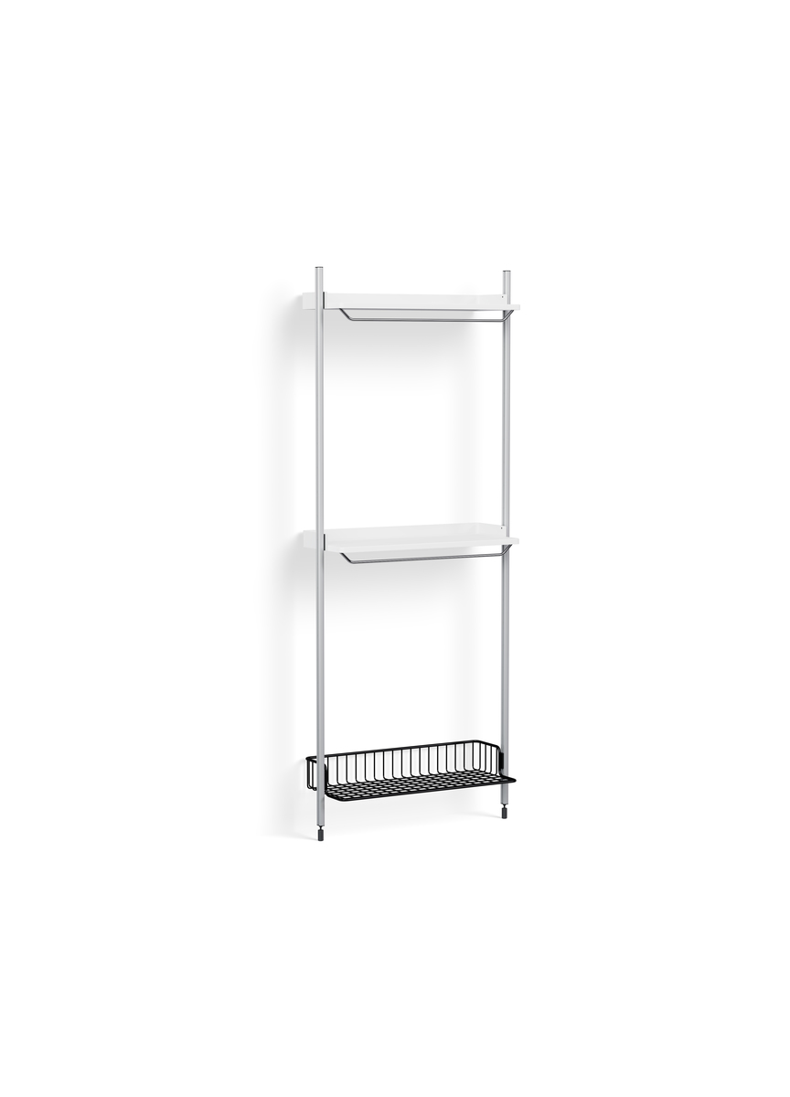 HAY Pier System 1031 1 Column White Powder Coated Steel Clear Anthracite Wire Shelf