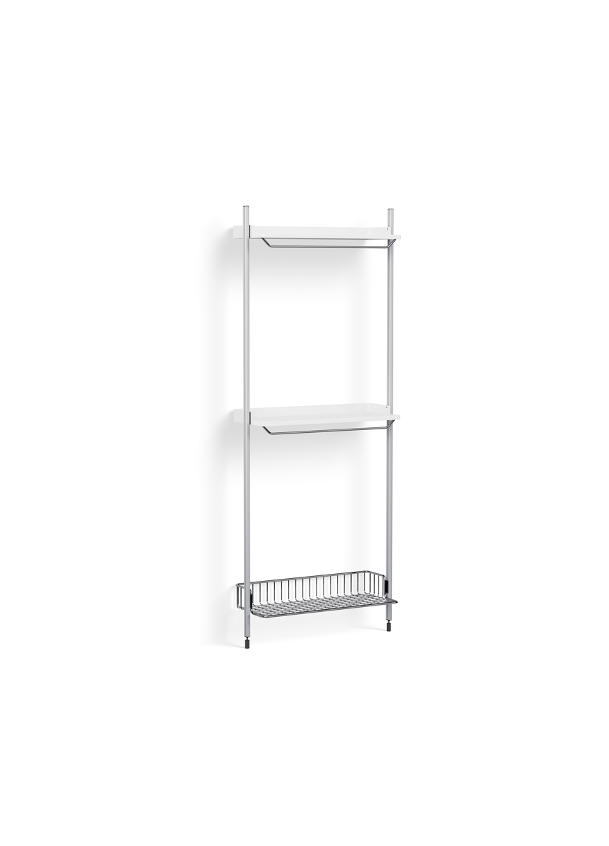HAY Pier System 1031 1 Column White Powder Coated Steel Clear Chromed Wire Shelf