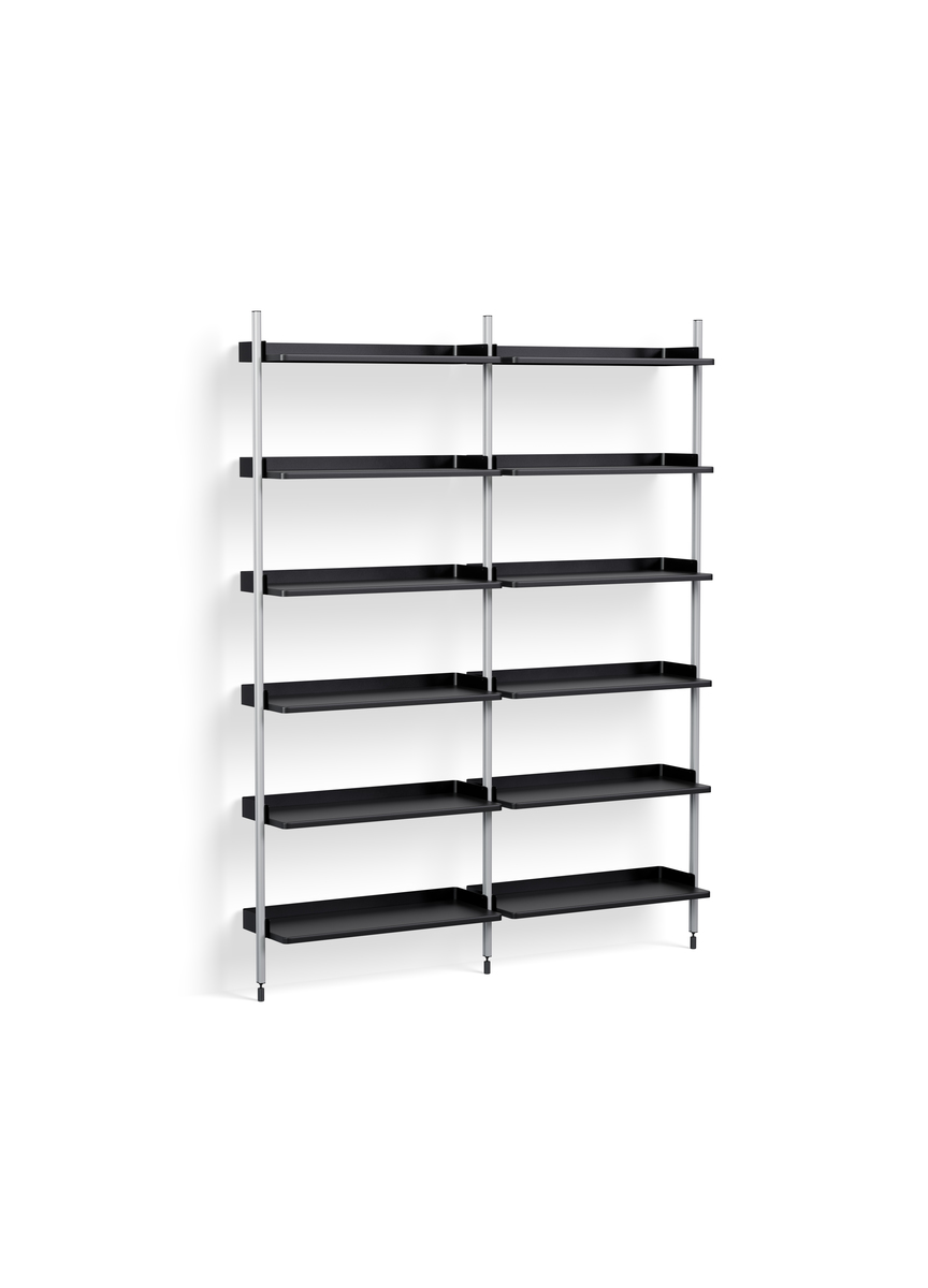 HAY Pier System 102 2 Columns Black Powder Coated Steel Clear