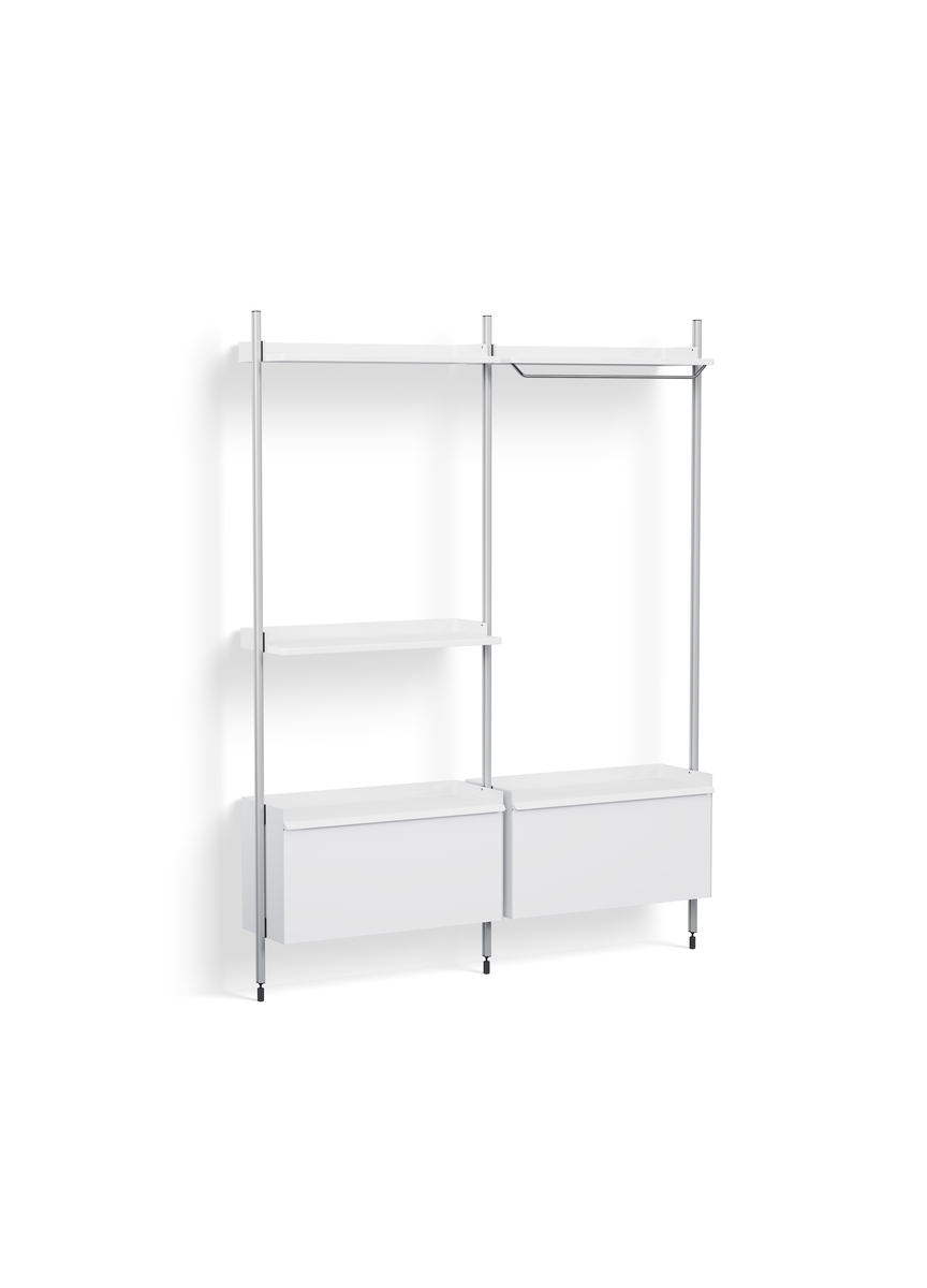 HAY Pier System 1072 2 Columns White Powder Coated Steel Clear