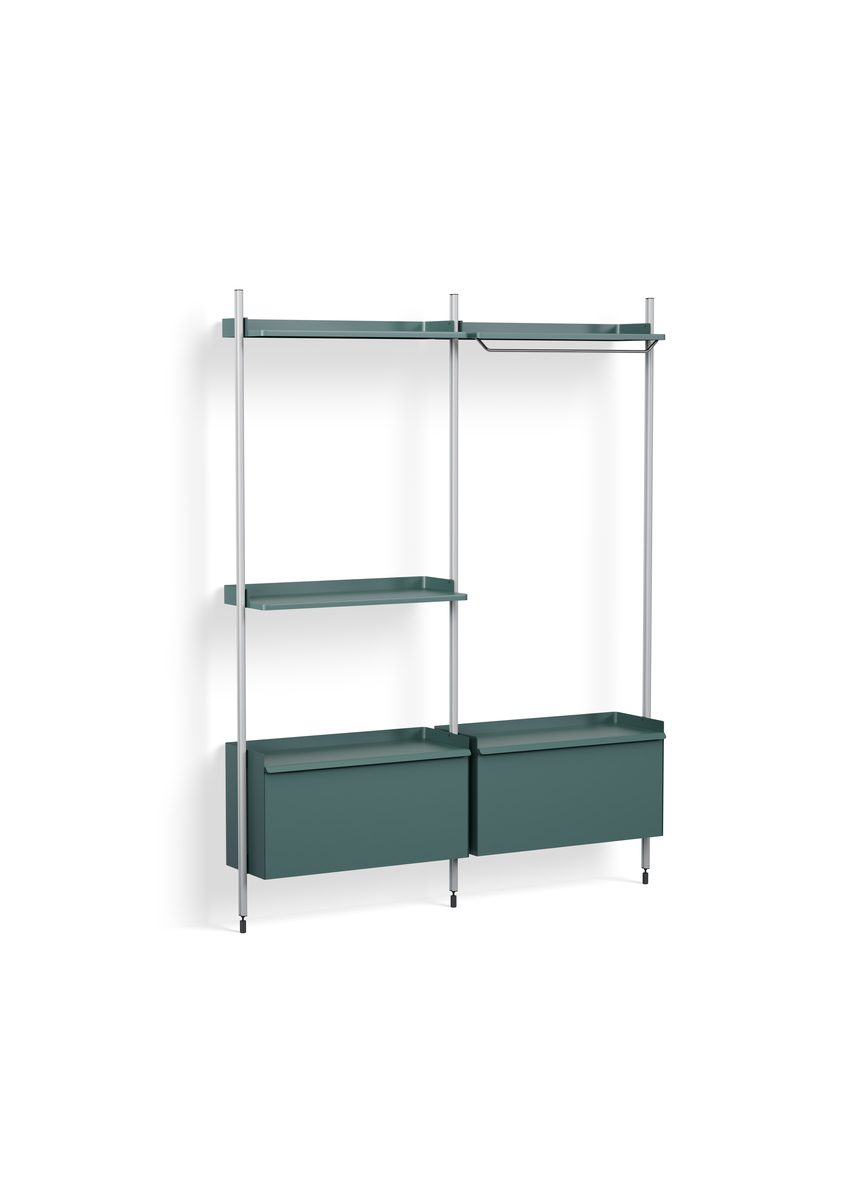 HAY Pier System 1072 2 Columns Blue Powder Coated Steel Clear