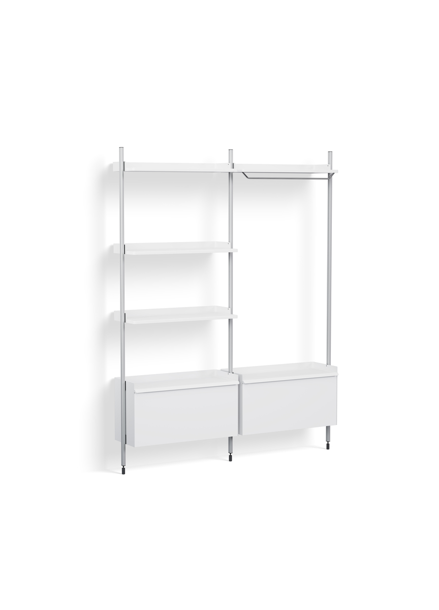 HAY Pier System 1082 2 Columns White Powder Coated Steel Clear