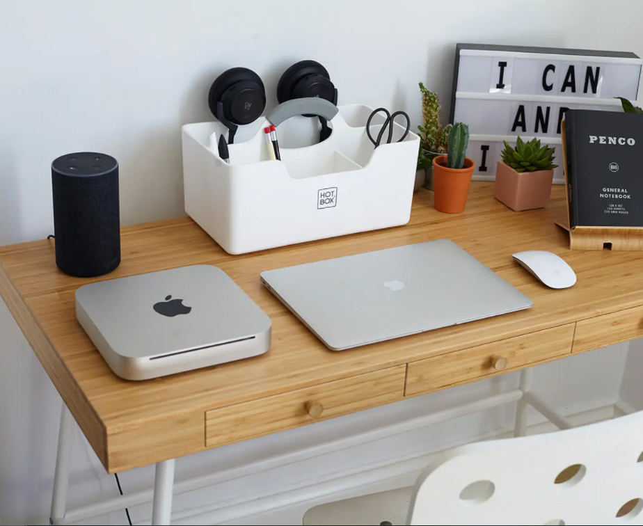 Hotbox 1 Storage White Home Office Desk