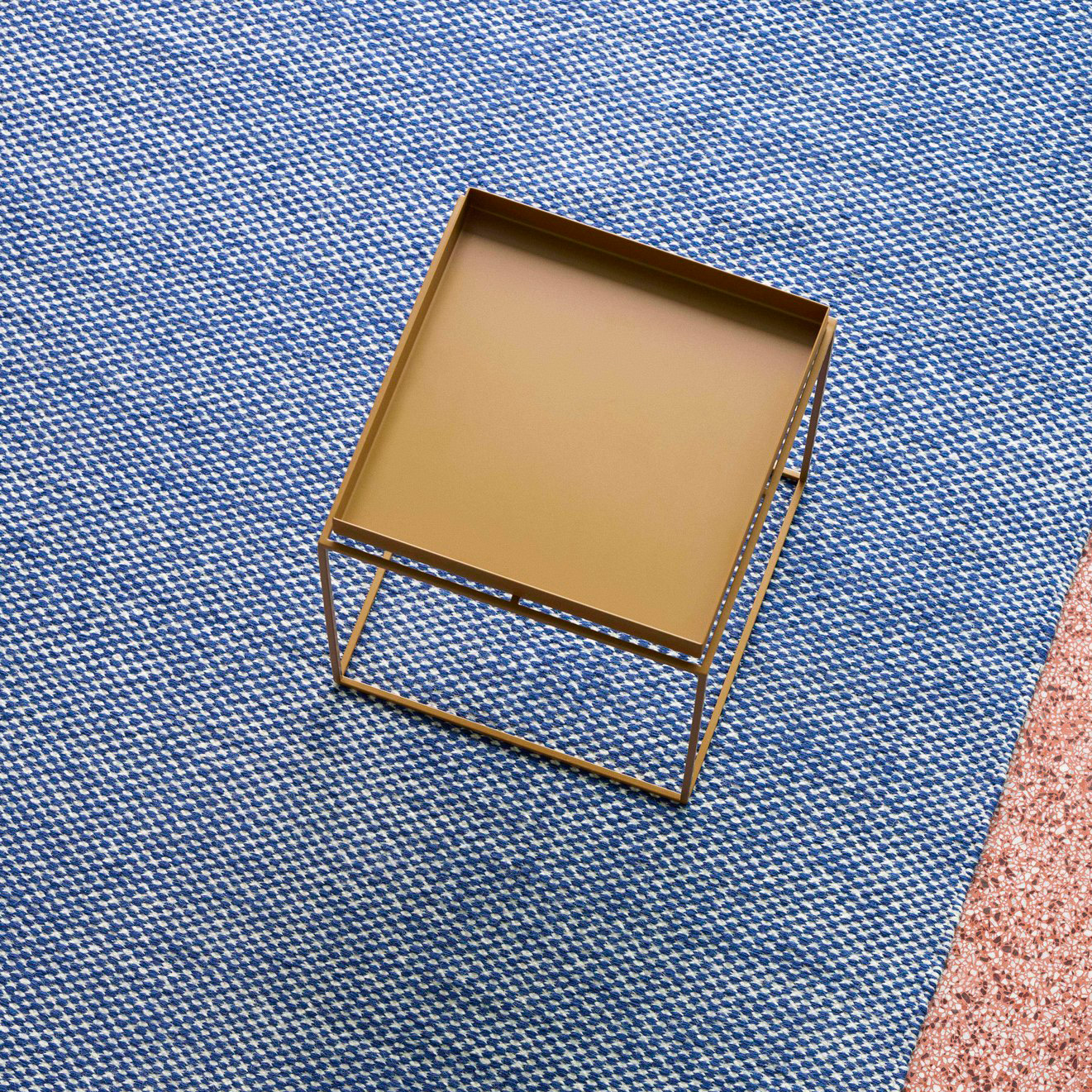 HAY Moire Kelim Rug Blue