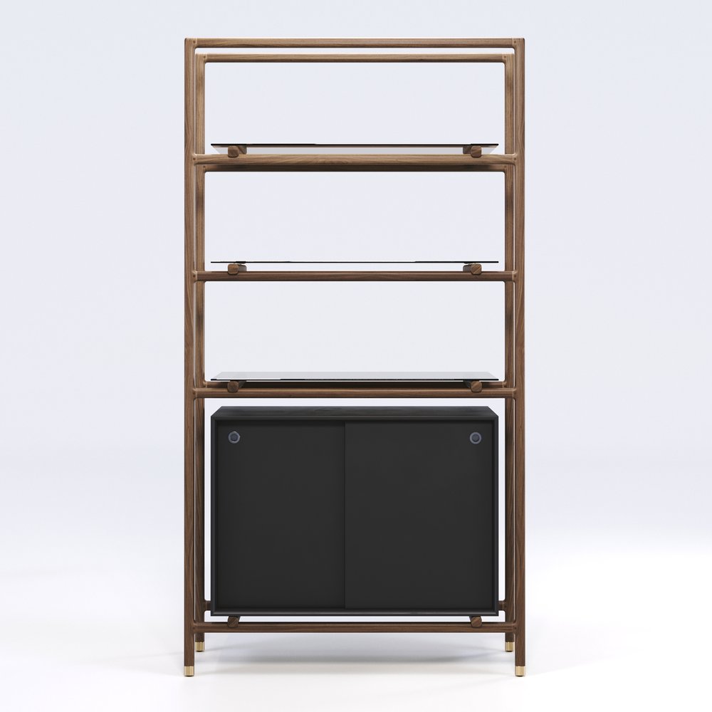 Wewood Float Bookshelf Walnut Cabinet Big