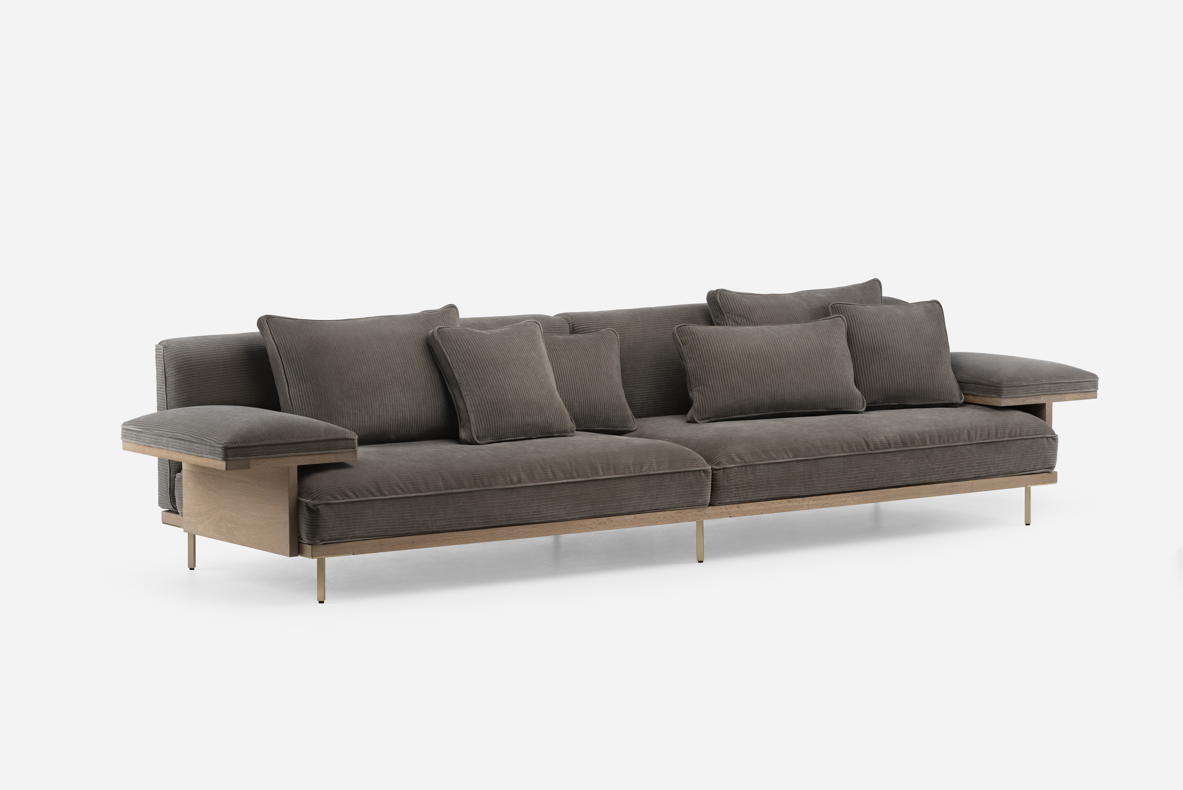 Belle Reeve Long Sofa with Flat Armrests