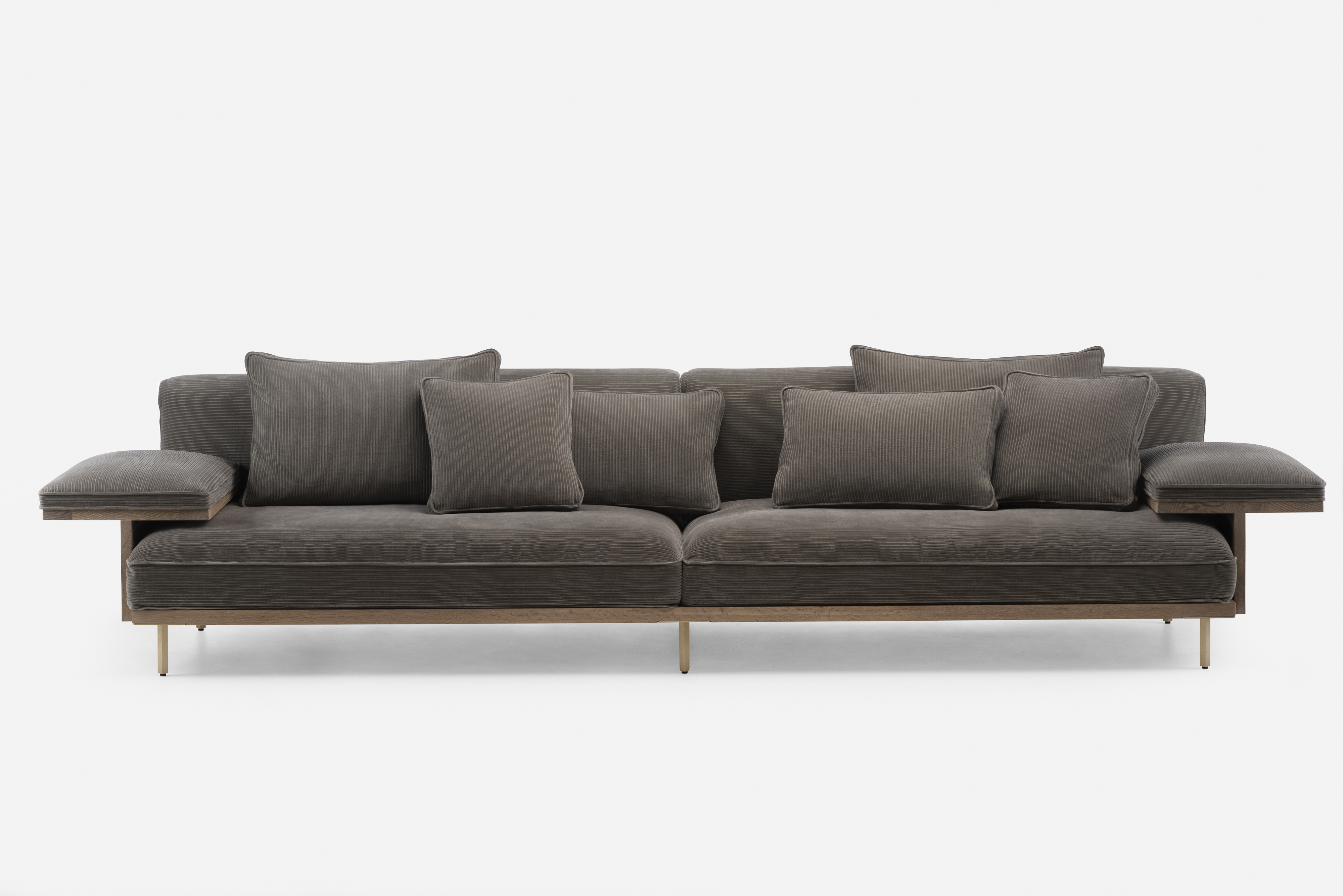 Belle Reeve Long Sofa with Flat Armrests