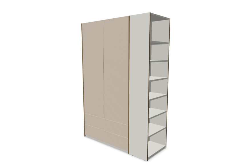 Muller Modular Plus Wardrobe - Combination 3 CPL/HPL Coated