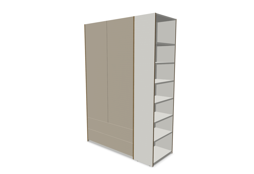 Muller Modular Plus Wardrobe - Combination 3 CPL/HPL Coated