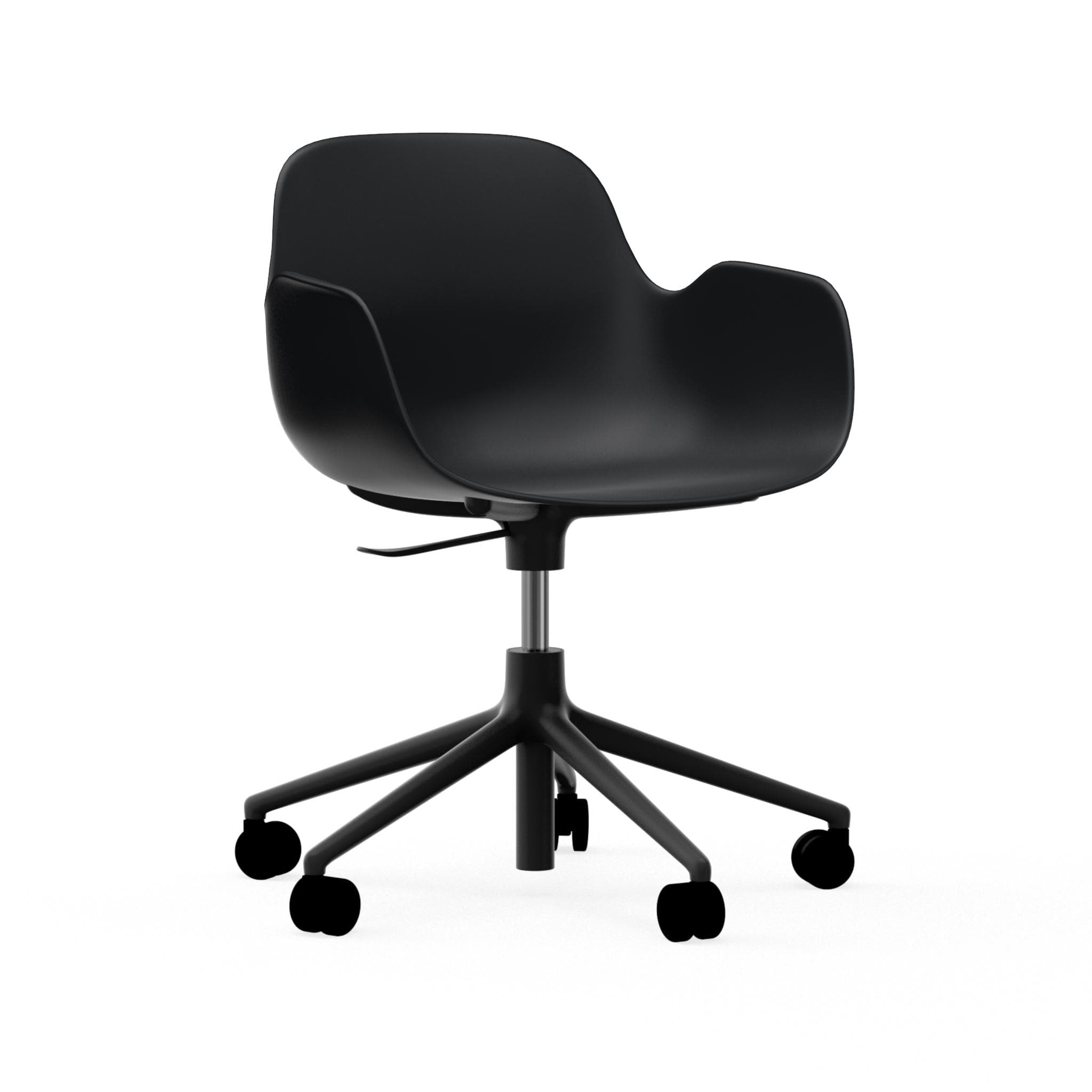 Normann Copenhagen Form 5W Gas Lift Swivel Armchair - Black Alu