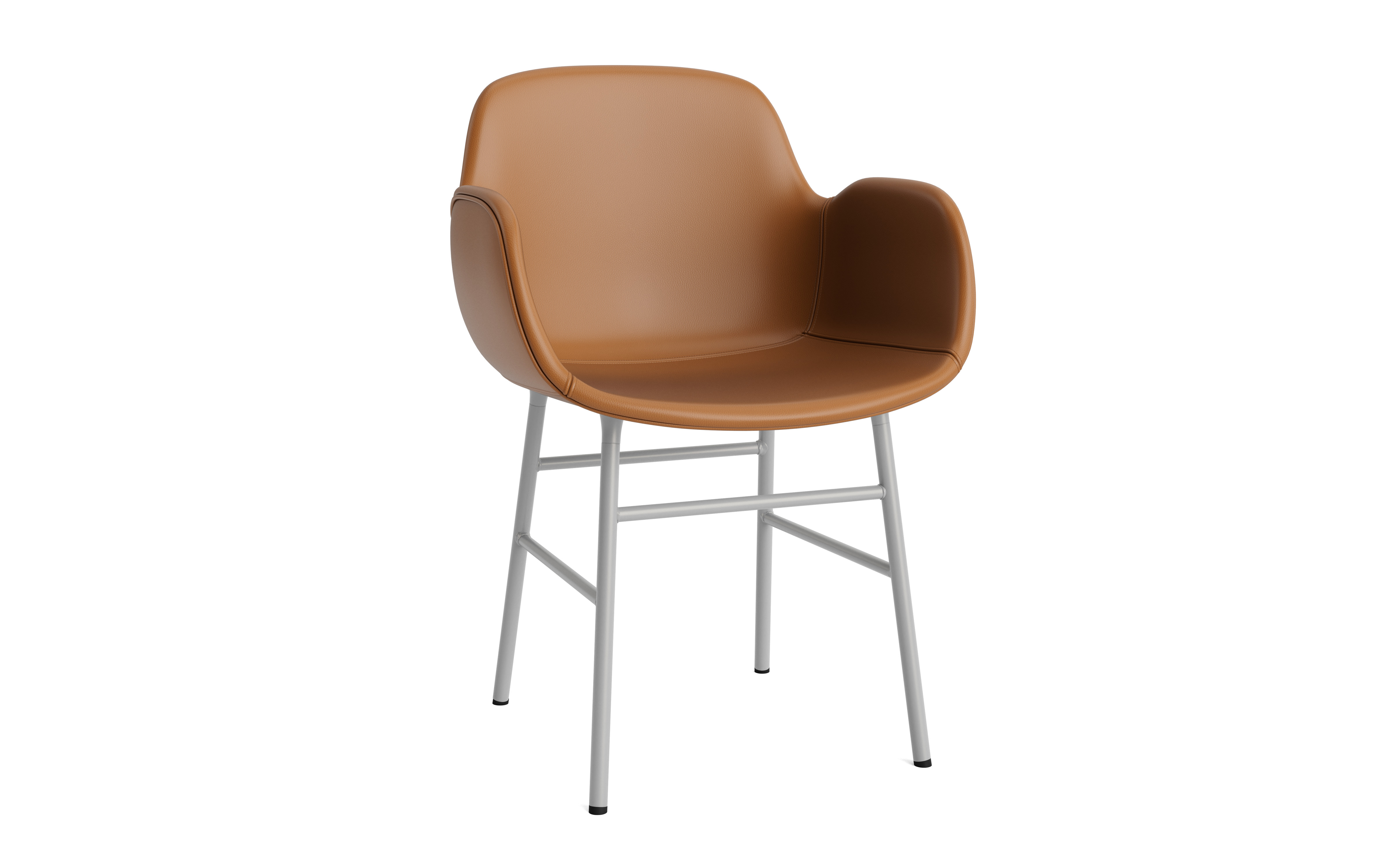 Copenhagen Form Upholstered Armchair -  Steel