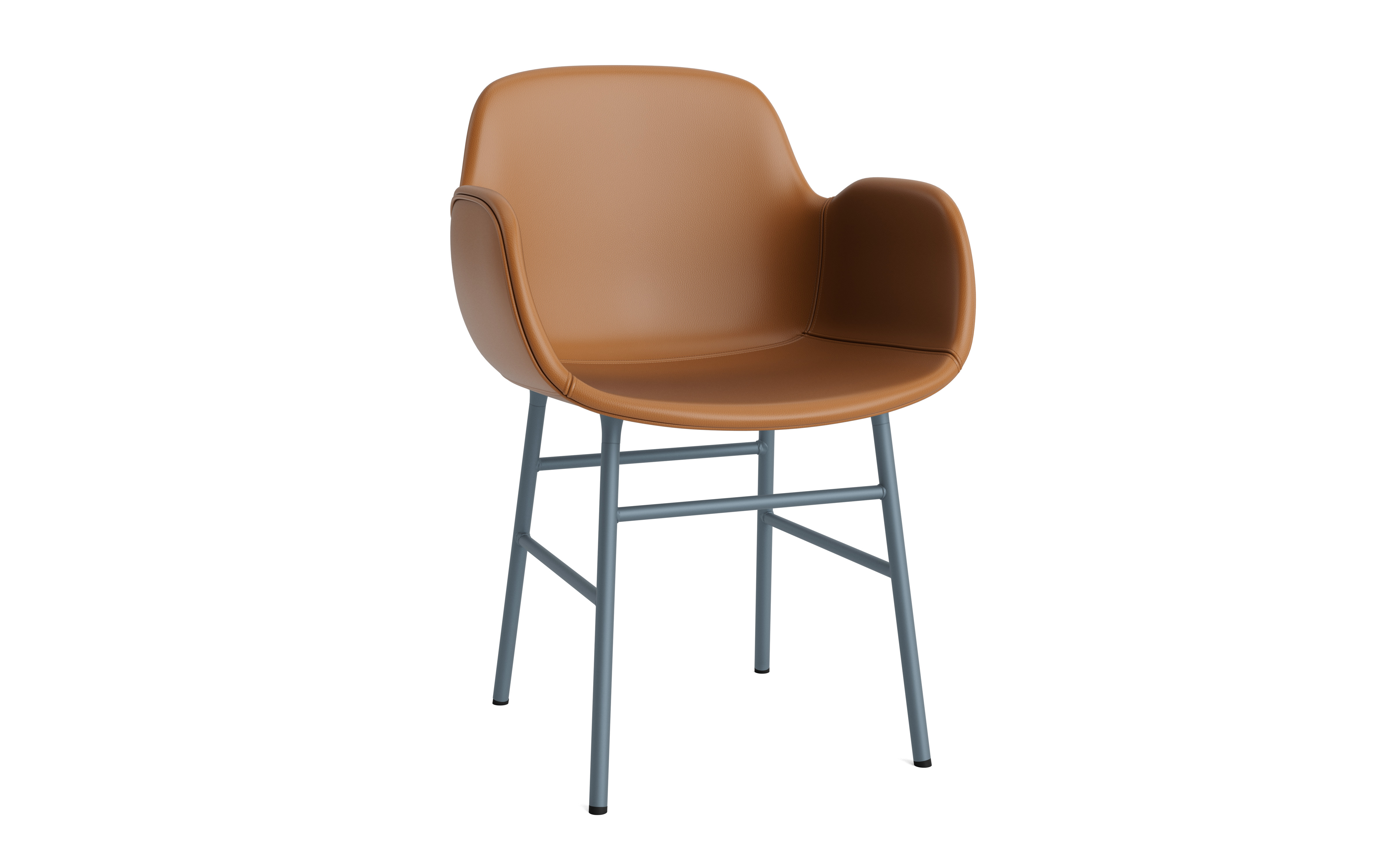 Copenhagen Form Upholstered Armchair -  Steel